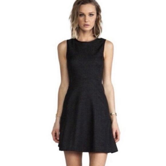 Theory Size 2 Nikay Jackson Fit Flare Sleeveless Wool Blend Dress Gray Stretch - Picture 1 of 8